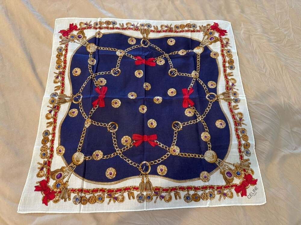 Vintage CELINE 90s Cotton Handkerchief